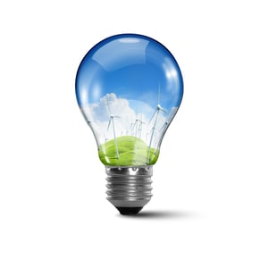 Illustration of an electric light bulb with clean and safe nature inside it Conceptual illustration-1